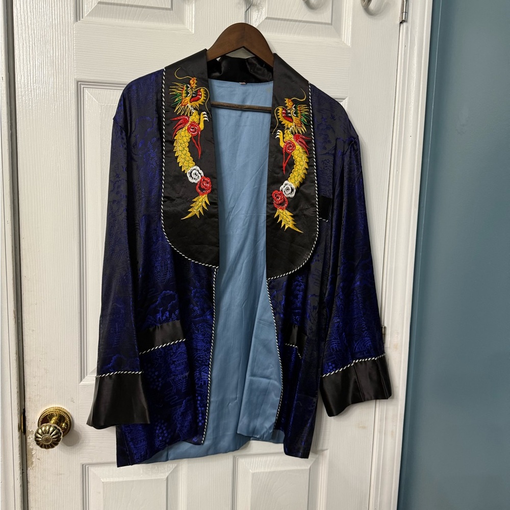 Blue Kimono, Robe, Smoking Jacket